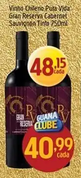 Vinho Chileno Pura Vida Gran Reserva Cabernet Sauvignon Tinto