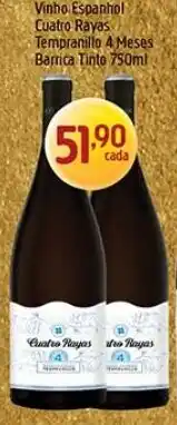 Supermercados Guanabara Vinho espanhol cuatro rayas oferta