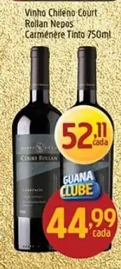 Supermercados Guanabara Vinho chileno court rollan nepos carménère tinto oferta