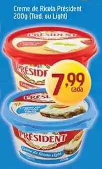 Supermercados Guanabara Creme de Ricota Président oferta