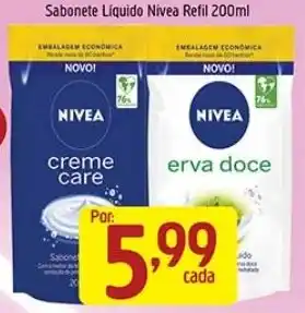 Supermercados Guanabara Sabonete liquido nivea refil 200ml oferta