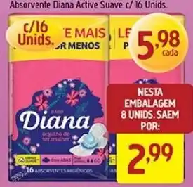 Supermercados Guanabara Absorvente diana active suave oferta