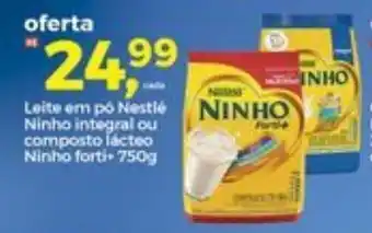 Frangolândia Leite em po Nestle Ninho Integral ou composto lacteo Ninho Forti+ 750g oferta