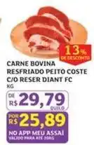 Assaí Atacadista Bovina - carne bovina resfriado peito coste c/o reser fc oferta