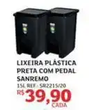 Assaí Atacadista Sanremo - lixeira plástica preta com pedal oferta