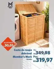 Sam's Club Member's mark - cesto de roupa dobrável oferta