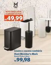 Sam's Club Member's mark - lixeira e escova sanitária dust oferta