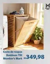 Sam's Club De - cesto de roupas bamboox tilt member’s mark oferta