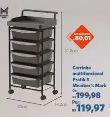 Sam's Club Member's mark - carrinho multifuncional pratik 5 oferta