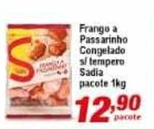 Ricoy Supermercados Frango a Passarinho Congelado s/ tempero Sadia pacote 1kg oferta