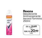 Drogal Rexona - desodorante antitranspirante aerosol feminina oferta