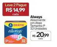 Drogal Always - absorvente om abas tamanho p oferta