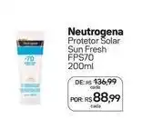 Drogal Neutrogena - protetor solar sun fresh fps70 oferta