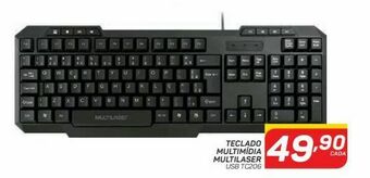 Teclado multimídia multilaser