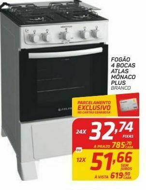 GBarbosa Fogão 4 bocas atlas mônaco plus oferta