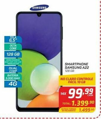 GBarbosa Smartphone samsung a22 128 gb oferta