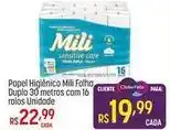 Muffato Mili - papel higiênico folha dupla 30 metros com 16 rolos oferta