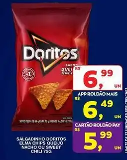 Roldão Doritos - salgadinho elma chips queijo nacho ou sweet chili oferta
