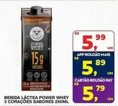 Roldão Power - bebida lactea whey 3 corações oferta