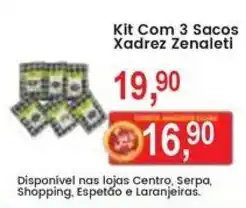 Federzoni Supermercados Kit Com 3 Sacos Xadrez Zenaleti oferta