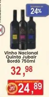 Federzoni Supermercados Vinho Nacional Quinta Jubair Bordô oferta