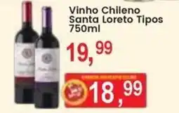 Federzoni Supermercados Vinho Chileno Santa Loreto Tipos oferta