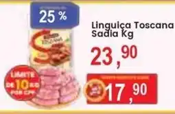 Federzoni Supermercados Linguiça Toscana Sadia Kg oferta