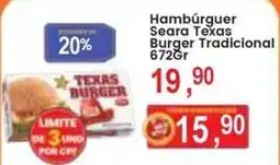 Federzoni Supermercados Hambúrguer Seara Texas Burger Tradicional oferta