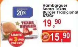 Federzoni Supermercados Hambúrguer Seara Texas Burger Tradicional oferta