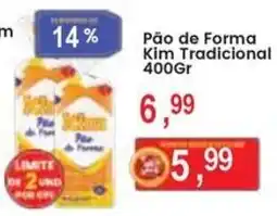 Federzoni Supermercados Pão de Forma Kim Tradicional oferta