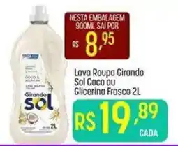 Muffato Lava Roupa Girando Sol Coco ou Glicerina Frasco 2L oferta
