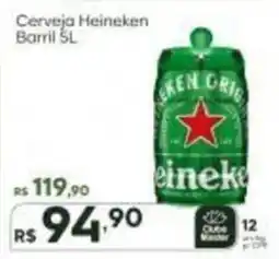 Master Supermercados Cerveja Heineken Barril 5L oferta