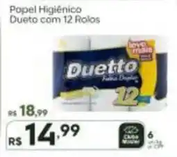 Master Supermercados Papel Higiênico Duetto com 12 Rolos oferta