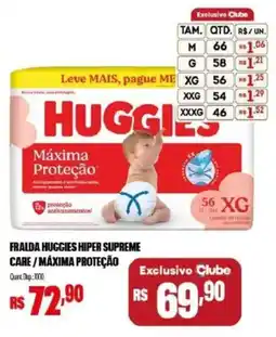 Bistek Supermercados Fralda huggies hiper supreme care / máxima proteção oferta