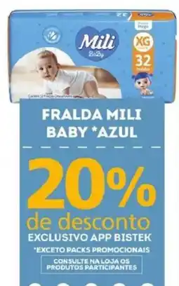 Bistek Supermercados Fralda mili baby *azul oferta