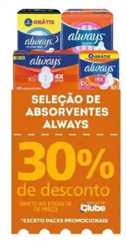Bistek Supermercados seleção de absorventes always oferta