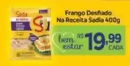 Covabra Supermercados Frango desfiado na receita sadia oferta