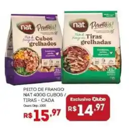 Bistek Supermercados Peito de frango nat 400g cubos / tiras - cada oferta