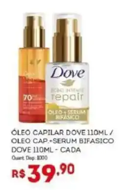 Bistek Supermercados óleo capilar dove 110ml / óleo cap.+serum bifasico dove 110ml - cada oferta