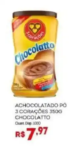 Bistek Supermercados Achocolatado pó 3 corações chocolatto oferta