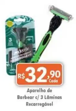 Royal Supermercados Aparelho de Barbear c/ 3 Lâminas Recarregável oferta