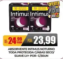 Fort Supermercados Absorvente intimus noturno toda protegida c/abas seco/ suave lv+ oferta