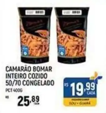 Camarão bomar inteiro cozido 50/70 congelado
