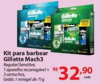 Kit para barbear Gillette Mach3