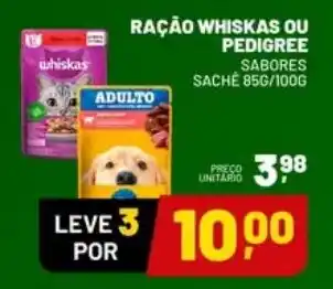 Supermercado Cubatao Ração whiskas ou pedigree oferta