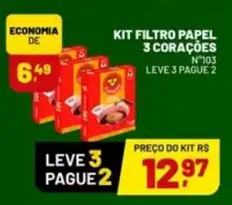 Supermercado Cubatao kit filtro papel 3 corações oferta