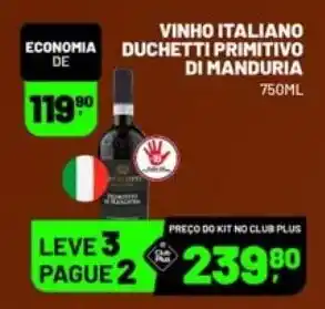 Supermercado Cubatao vinho italiano duchetti primitiva di manduria oferta
