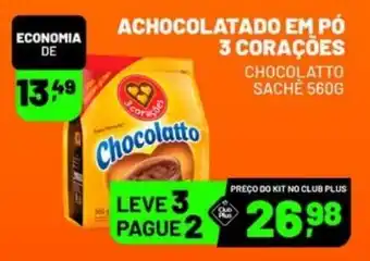 Achocolatado em pó 3 corações