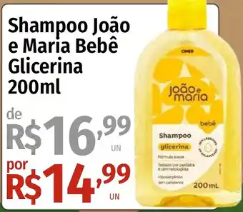 Shampoo joão e maria bebê glicerina