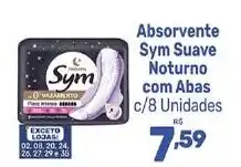 Supermercados Jau Serve Absorvente sym suave noturno com abas oferta